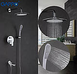 Вбудована душова система GAPPO G7148-8, вилив - перемикач на лійку, 3-функції, білий/хром, фото 2