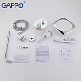Вбудована душова система GAPPO G7148-8, вилив - перемикач на лійку, 3-функції, білий/хром, фото 8