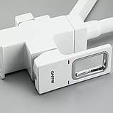 Змішувач для кухні на дві води GAPPO G4317-8 з гнучким виливом, білий, фото 4