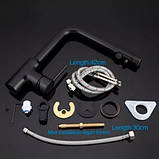 Змішувач для кухні GAPPO G4390-10 із підключенням фільтра питної води, чорний, фото 4