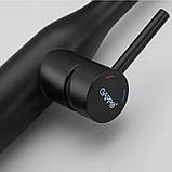 Змішувач з висувним виливом для кухні GAPPO G4398-46, 2 режими, чорний, фото 3