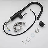 Змішувач з висувним виливом для кухні GAPPO G4398-46, 2 режими, чорний, фото 4