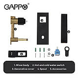 Змішувач для умивальника GAPPO G1017-16, чорний, фото 6