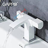 Змішувач для умивальника GAPPO G1007-50, білий/хром, фото 2