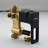 Вбудована душова система GAPPO G7117-6, вилив - перемикач на лійку, 3-функції, чорний, фото 5