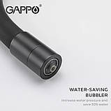 Змішувач для кухні на дві води GAPPO G4398-36 з гнучким виливом, чорний, фото 7