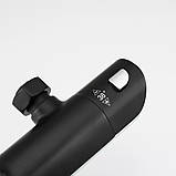 Душова система з термостатом GAPPO G2403-56, вилив - перемикач на лійку 3 режими, чорний/хром, фото 4