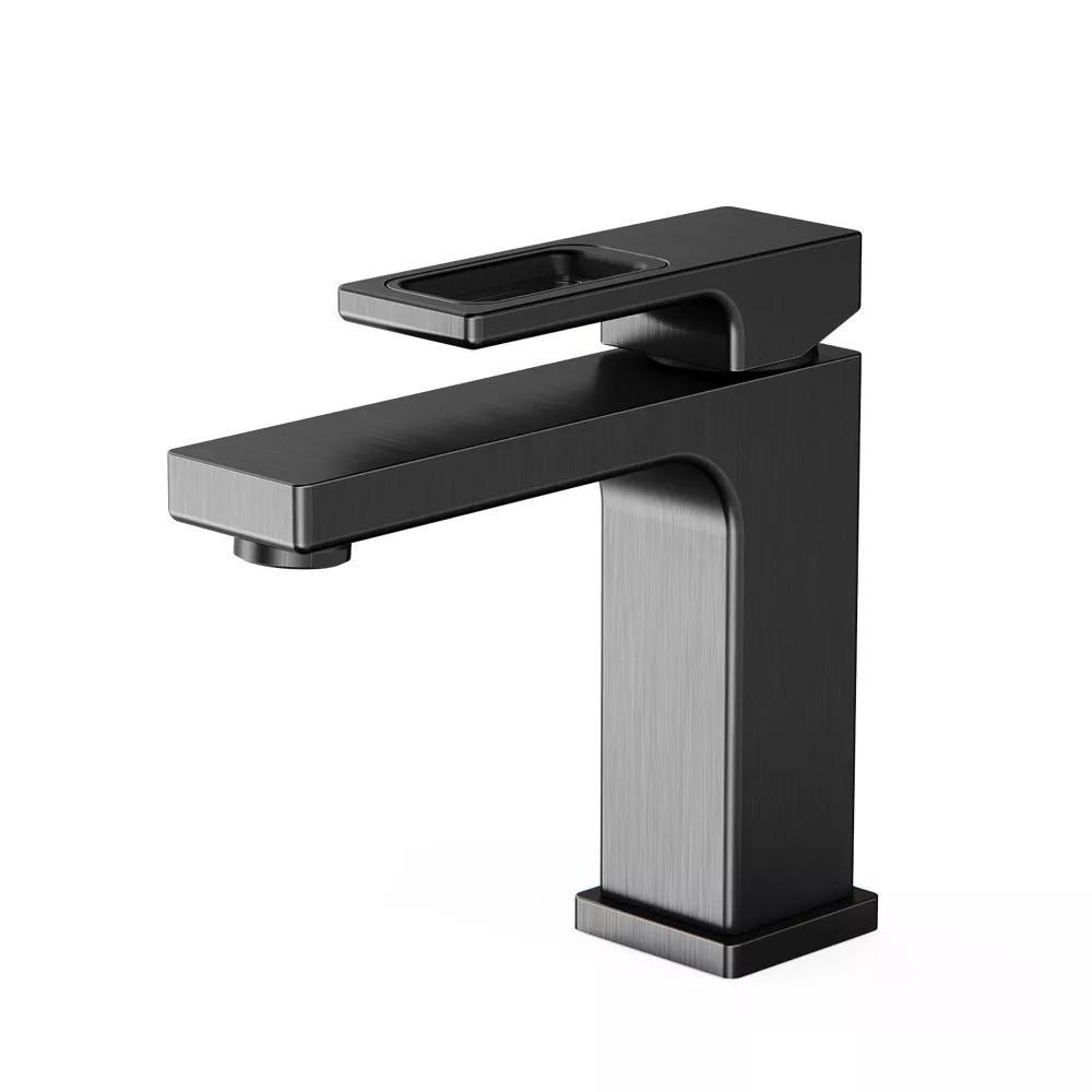 Змішувач для умивальника GAPPO G1017-9, збройова сталь, фото 1