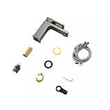 Змішувач для умивальника GAPPO G1017-9, збройова сталь, фото 4