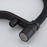 Змішувач для кухні під осмос GAPPO G4395-66 з гнучким виливом, чорний, фото 2