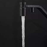 Змішувач для кухні під осмос GAPPO G4395-66 з гнучким виливом, чорний, фото 5