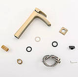 Змішувач для умивальника Gappo G1007-32 Бронза, фото 3