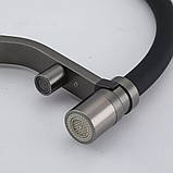 Змішувач для кухні під осмос GAPPO G4395-69 з гнучким виливом, збройова сталь, фото 2