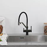 Змішувач для кухні під осмос GAPPO G4395-69 з гнучким виливом, збройова сталь, фото 3