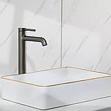 Високий змішувач для умивальника GAPPO G1006-29, збройова сталь, фото 2