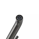 Високий змішувач для умивальника GAPPO G1006-29, збройова сталь, фото 4