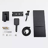 Вбудована душова система GAPPO G7107-76, 3 режими, латунь, чорний, фото 2