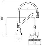 Змішувач для кухні з водоспадом GAPPO G4098-9, гнучкий вилив, збройова сталь, фото 7
