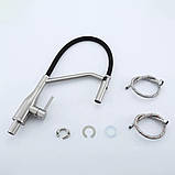 G4098-15 кухня одноваж. вис. вилив нерж. сталь гайка Ø35 (сатин/чорний) {8/1}, фото 5