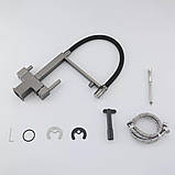 Змішувач для кухні під осмос GAPPO G4395-59 з гнучким виливом, збройова сталь, фото 5