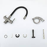 Змішувач для кухні GAPPO G4398-39 під осмос, латунь, Ø35, збройова сталь/чорний, фото 3