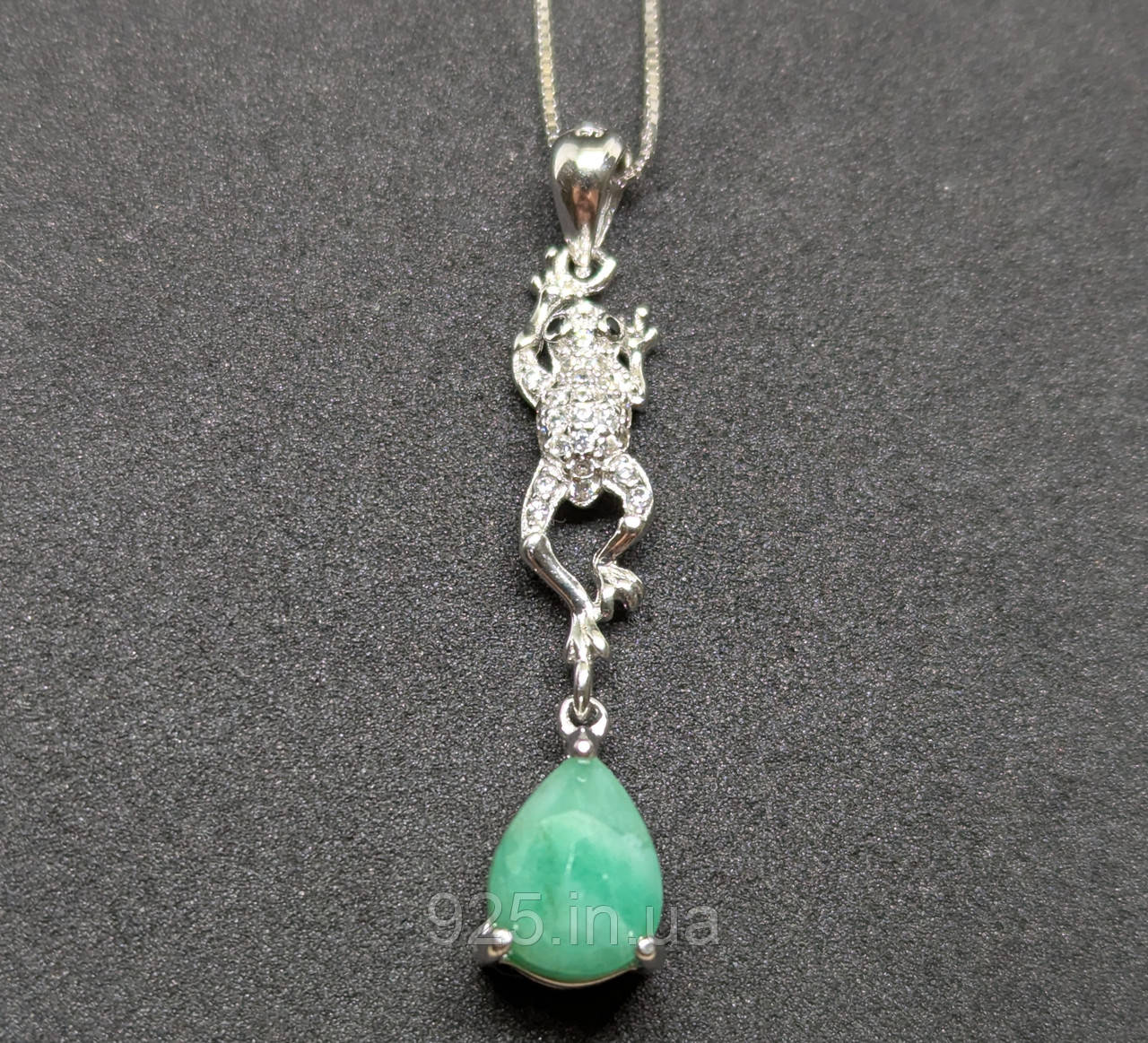Підвіска. Натуральний смарагд і шпінель. Срібло 925., фото 1