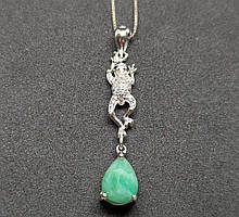 Підвіска. Натуральний смарагд і шпінель. Срібло 925.