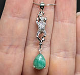 Підвіска. Натуральний смарагд і шпінель. Срібло 925., фото 2