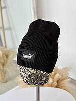 Шапка PUMA жіноча/чоловіча в язанa базова зимова стильна. Універсальна в язана шапка PUMA