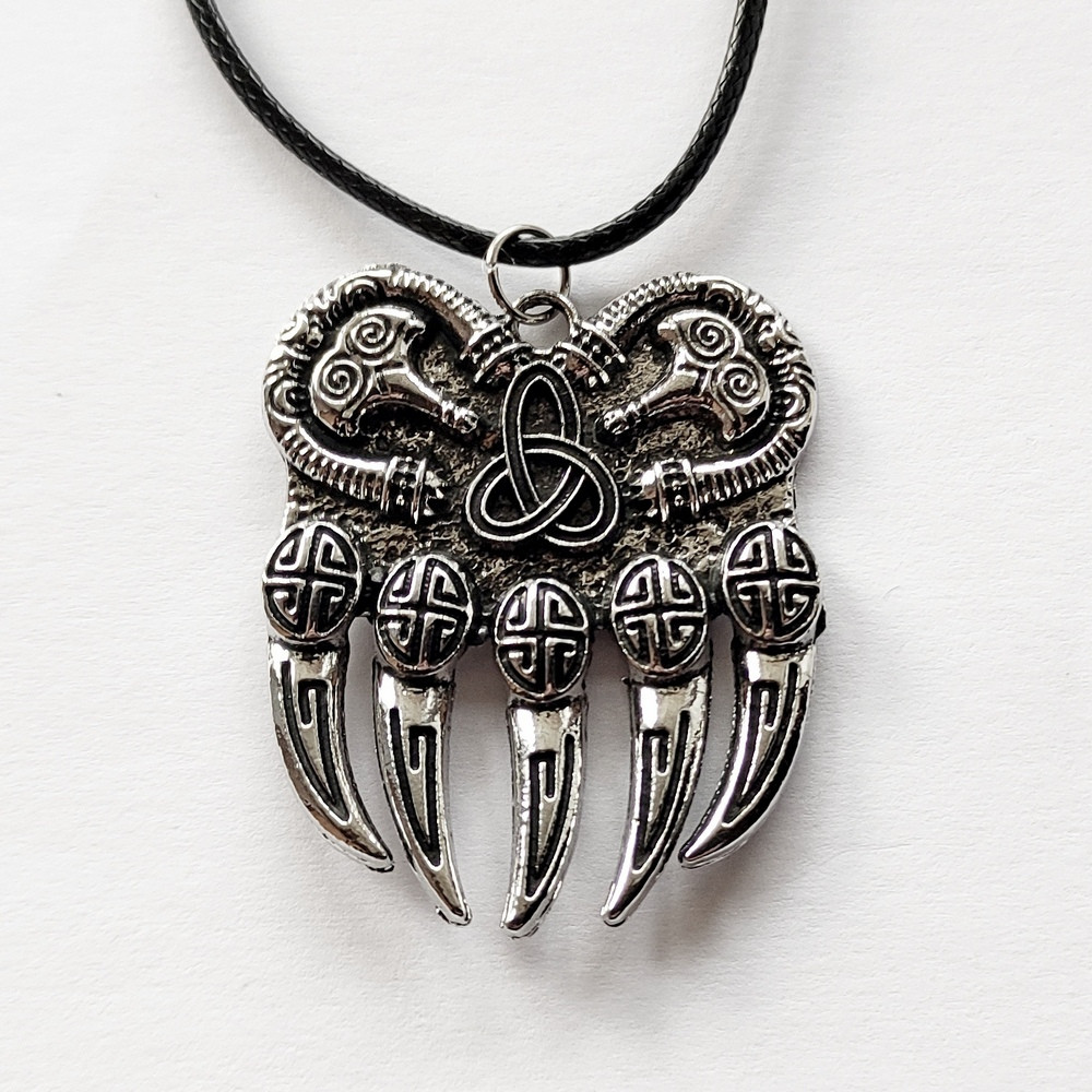 Кулон «Кігті Валькірії» — амулет вікінгів на шнурку 50 см, 3,5×4 см, біжутерний сплав