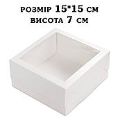 Упаковка Бенто торт 150*150*70 мм Біла