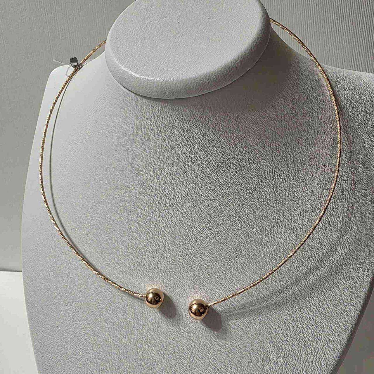 Срібне жорстке кольє-чокер в позолоте