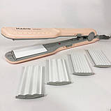 Щипці для волосся MAGIO MG-175P 40 Вт з насадками для гофре, Супер професійний прасок, Щипці для волосся, фото 2