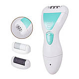 Епілятор Gemei GM-7006 4в1 - Професійний бездротовий епілятор бритва з насадками триммер + пемза, фото 7