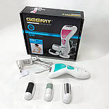 Епілятор Gemei GM-7006 4в1 - Професійний бездротовий епілятор бритва з насадками триммер + пемза, фото 10