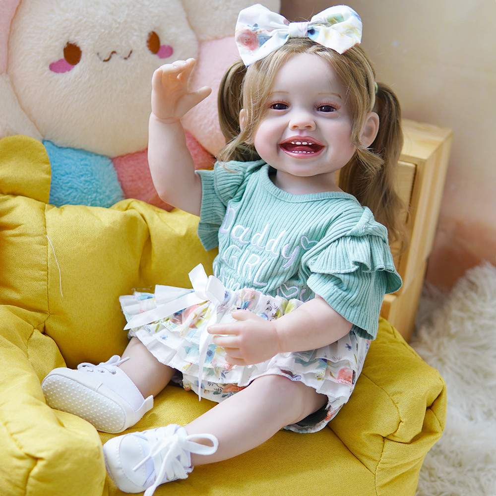 Силіконова Колекційна Лялька Реборн Reborn Дівчинка Ванесса Повністю Анатомічна (Вінілова Лялька) Висота 55 см, фото 1