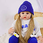 Силіконова Колекційна Лялька Реборн Reborn Дівчинка Фібі (Вінілова Лялька) Висота 60 см, фото 3