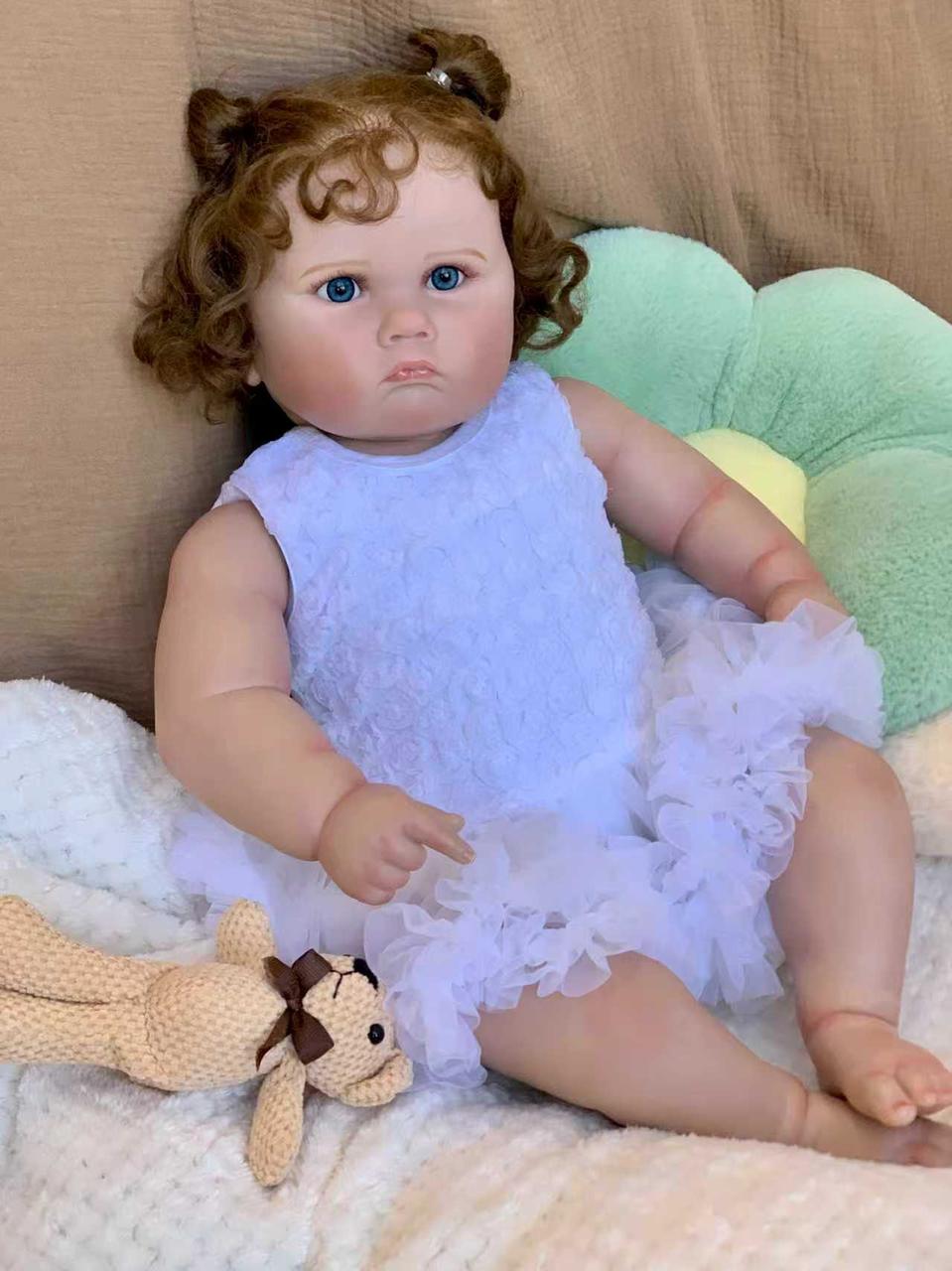 Силіконова Колекційна Лялька Реборн Reborn Дівчинка Пупс Пеппа (Вінілова Лялька) Висота 60 см, фото 1