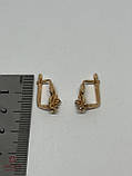 Золоті Сережки зі вставкою цирконій, фото 2