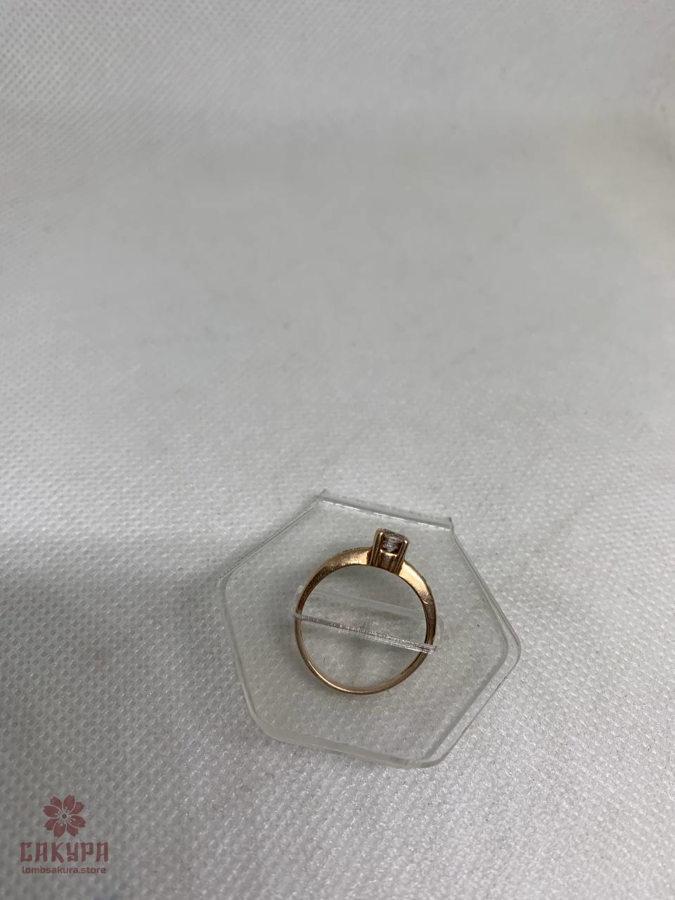 Золота Каблучка зі вставкою цирконій, фото 1