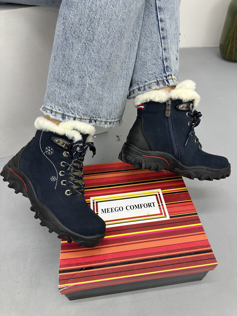 Жіночі зимові черевики MeegoComfort GL823-51 сині на шнурках 36, фото 1