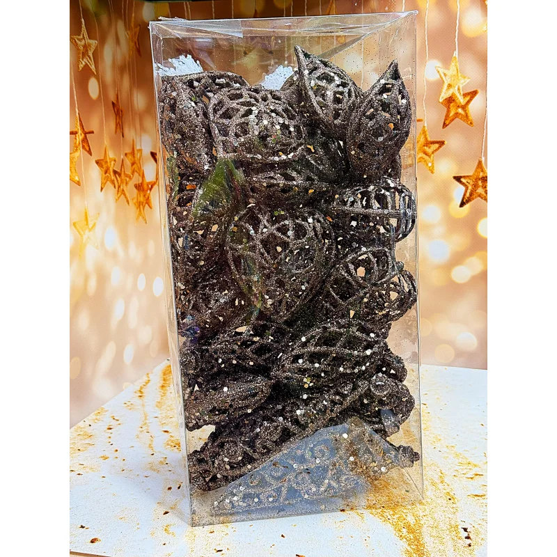 Набір підвісок легкі блискучі стильні акценти для вашої ялинки або святкового декору 40 шт Шоколадний, фото 1