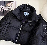 Чорний пуховик / жилетка 2 в 1 Prada пуфер Прада куртка зі зйомними рукавами