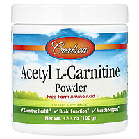 Ацетил карнітин, Acetyl-L-Carnitine, Carlson, порошок амінокислоти, 100 г