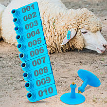 Пластикові гнучкі вушні бирки з номером для ідентифікації сільськогосподарської худоби 1848 (JS)