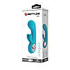 Вібратор-кролик Pretty Love Chris для точки G, блакитний, 15.4 х 3.8 см, фото 9