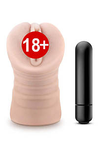 Мастурбатор-вагіна Blush Enlust Destini з віброкулею, бежевий, 11.5 см