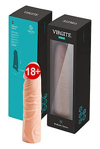 Насадка на пеніс Virgite S1 бежева, 16.5 см