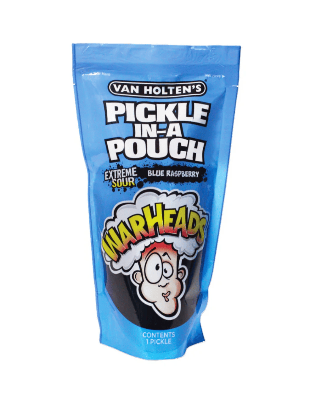 Кислий огірок Van Holten's Warheads Pickle Extreme Sour Blue Raspberry 1шт, фото 1