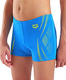Плавки-шорти для хлопчиків Arena POSEIDONIA SWIM SHORT блакитний, жовтий Діт 164 см, фото 4